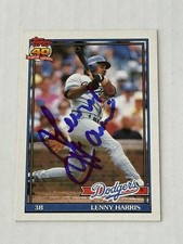 Lenny Harris 1991 Topps Authentic Signed Autograph Auto Card Los Angeles Dodgers