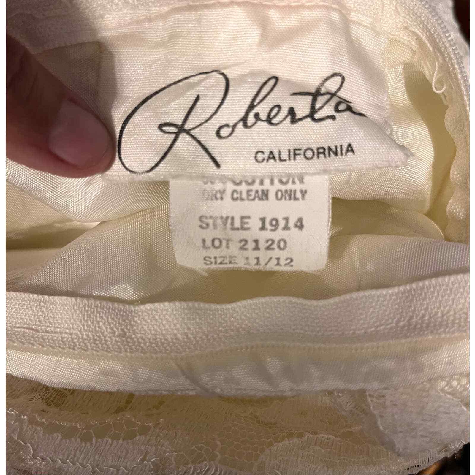Vintage 1980s Roberta California Ivory lace prom … - image 4