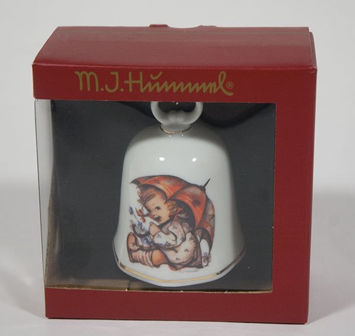 NIB HUMMEL UMBRELLA GIRL BELL REUTTER PROZELLAN GERMANY NEW IN BOX