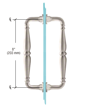 CRL V1C8X8BN Brushed Nickel 8" Victorian Style Back-to-Back Pull Handles - Zdjęcie 5 z 5
