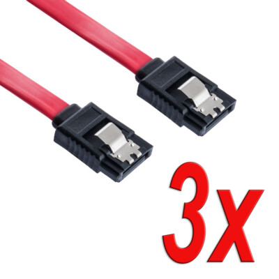 3er Set | 0,5m SATA 3 Kabel Rot von JAMEGA | S-ATA 6 Gb/s High Speed SSD HDD