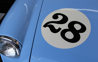 CLASSIC Ivory/Cream VINTAGE CAR RACE RALLY NUMBERS 30cm PAIR MGA MGB TRIUMPH