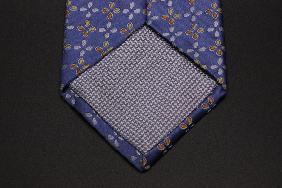 Corbata de seda John W Nordstrom. Azul con floral amarillo y naranja. Foto 4 de 4