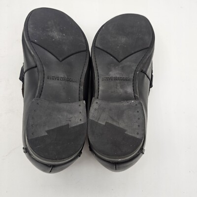 Steve Madden Palmir Mens Black Leather Bit Hardware Slip On 