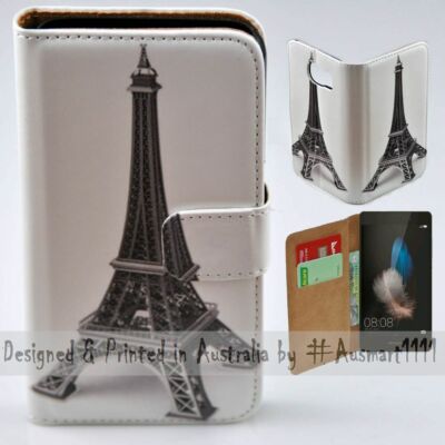 For Huawei Series - Eiffel Tower Theme Print Wallet Mobile Phone Case Cover