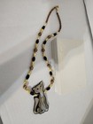 Lee Sands Cultured Freshwater Pearl Cat Inlay Necklace 20” Kitty