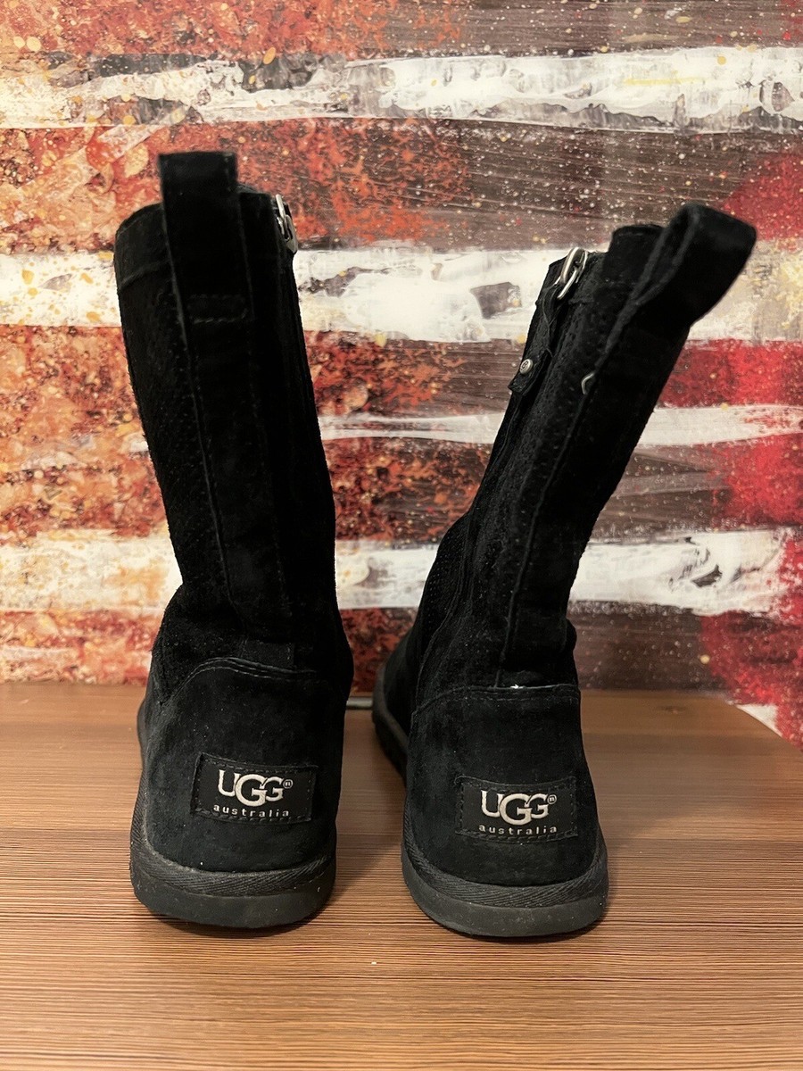 UGG Low Pro Short Perf 2 1004857 Black Suede Boots -Women's Size 7