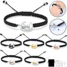 Moon  Cat Cremation Urn Bracelet for Ashes Braided Rope Adjustable Bangle