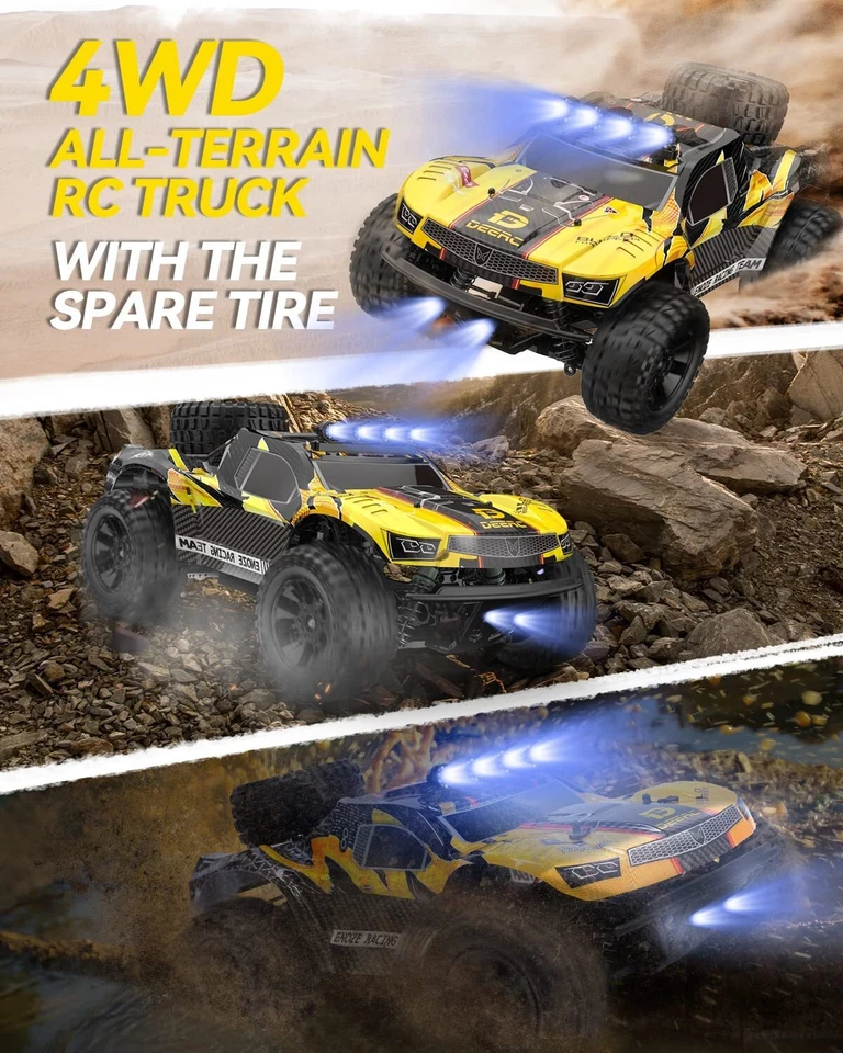 DEERC 9201E 1:10 RC Car with Lights 48 km/h 4x4 Off-Road Monster Crawle RC Auto - Image 3 of 4