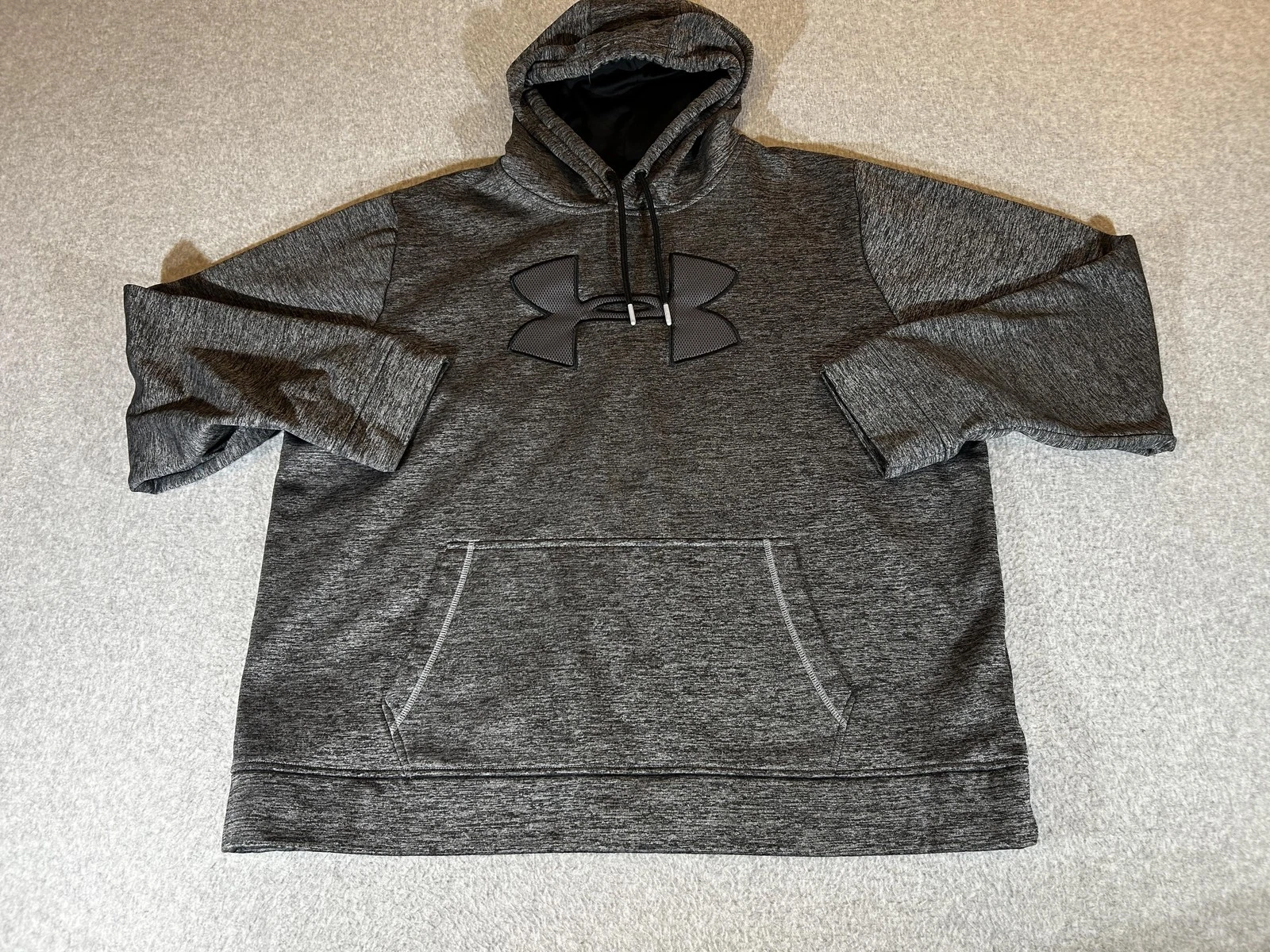 Under Armour Hoodie Mens 2XL Gray ColdGear Pullover Fleece Sweatshirt Storm XXL