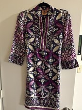 TORY BURCH BEAUTIFUL STAR SLEEVE UNIQE OMBRÉ SILK SIGNATURE TUNIC SHIRT TOP 4