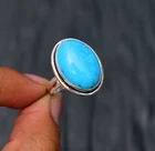 Elegan Turquoise  Gemstone 925 Sterling Silver Handmade Ethnic Jewelry Ring 7