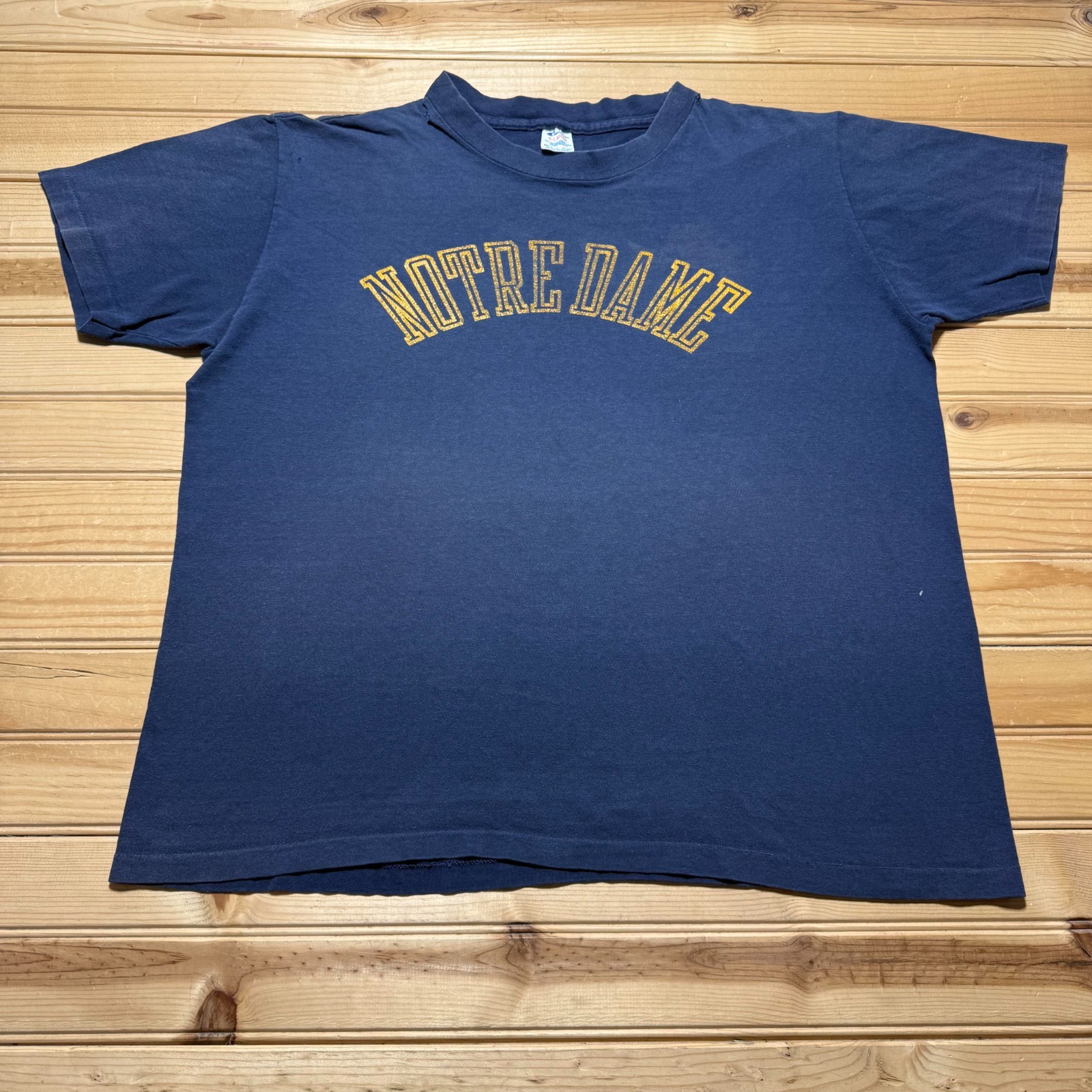 Vintage 80s Notre Dame University College NCAA Sports Graphic T-Shirt USA - XL
