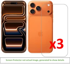 3x iPhone 17 Pro Max Screen Protector w/ cloth