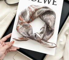 100 Mulberry Silk Scarf Neckerchief 53X53cm Shawl flower Print Bandana wrap new