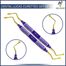 Lucas Curette Dental/Surgical Bone Curettes Serrated Set of 2-PCS Gold Margalla®