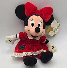 Disney Store Minnie Mouse Bean Bag Plush Red Velvet Dress Small 1999