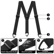 Suspenders for Men Heavy Duty, X Shape Back Hidden Suspender 1.5 Under Clothing