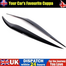 Gloss Black For Ford Fiesta MK7 MK7.5 12-17 Headlight Eyebrows Eyelid Lid Covers