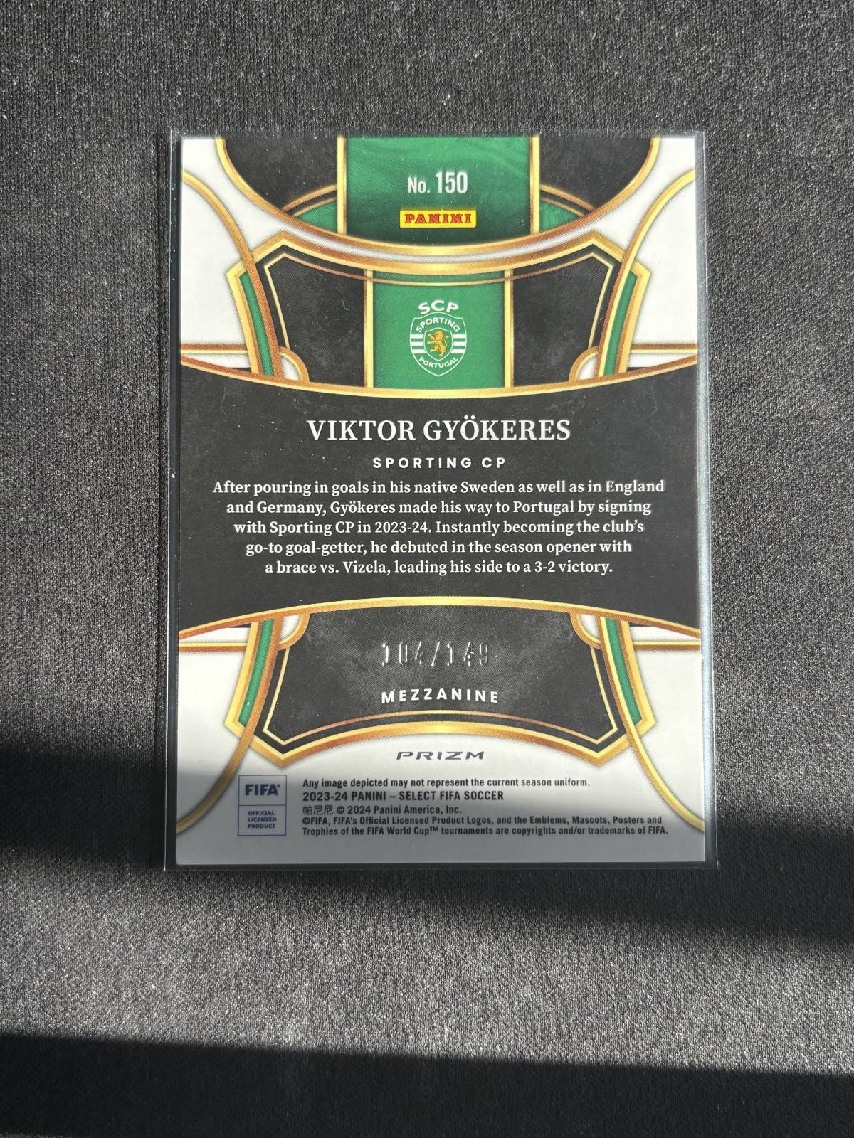 2023-24 Panini Select FIFA Viktor Gyokeres #150 Red Wave Prizm /149 view 2