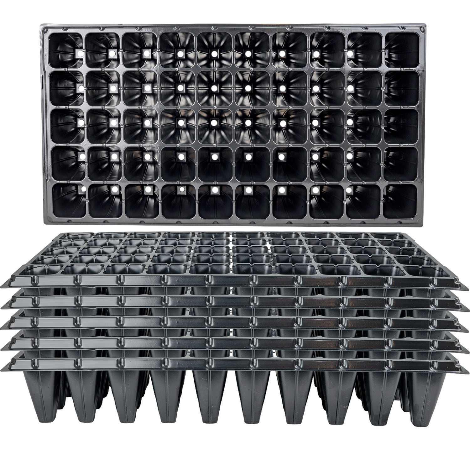 50 Cell Root Trainer Seed Trays Deep Propagation Grow Seedling Starter Pots 6Pk - Image 2