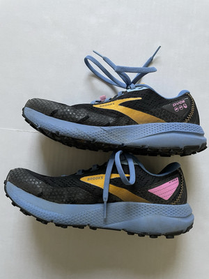 Brooks Divide 3 Trail Shoes Womens 7.5 Black Blue Running 1203681B096