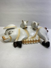 Vintage Ceramic Sleeping Mama Pig and Piglets 12 Long Made In China ADORABLE