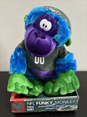 Gemmy Funky Monkey NFL New York Jets Dances Sings Wiggle It Working Tested NIB