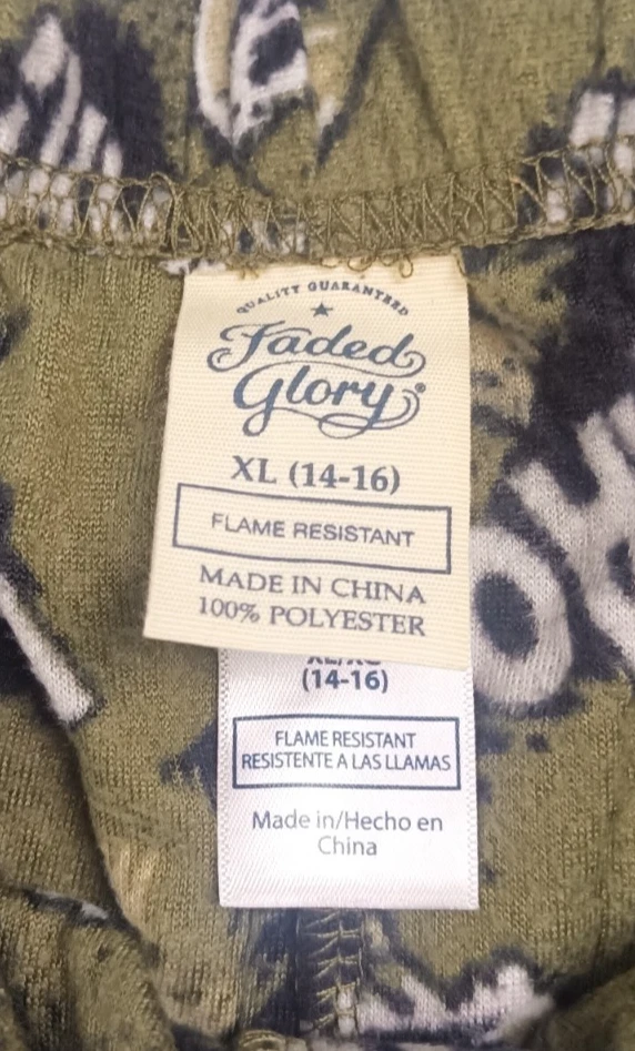 Faded Glory T-REX Roar! Pantalones de pijama para niños XL 14-16 ropa de dormir dinosaurio polar Foto 4 de 4