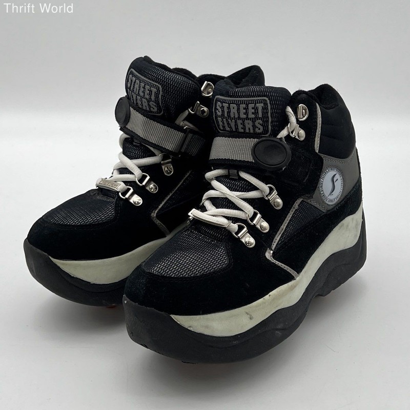Vintage Y2K Street Flyers 8201 Black Retractable Roller Skate Shoes Men 8