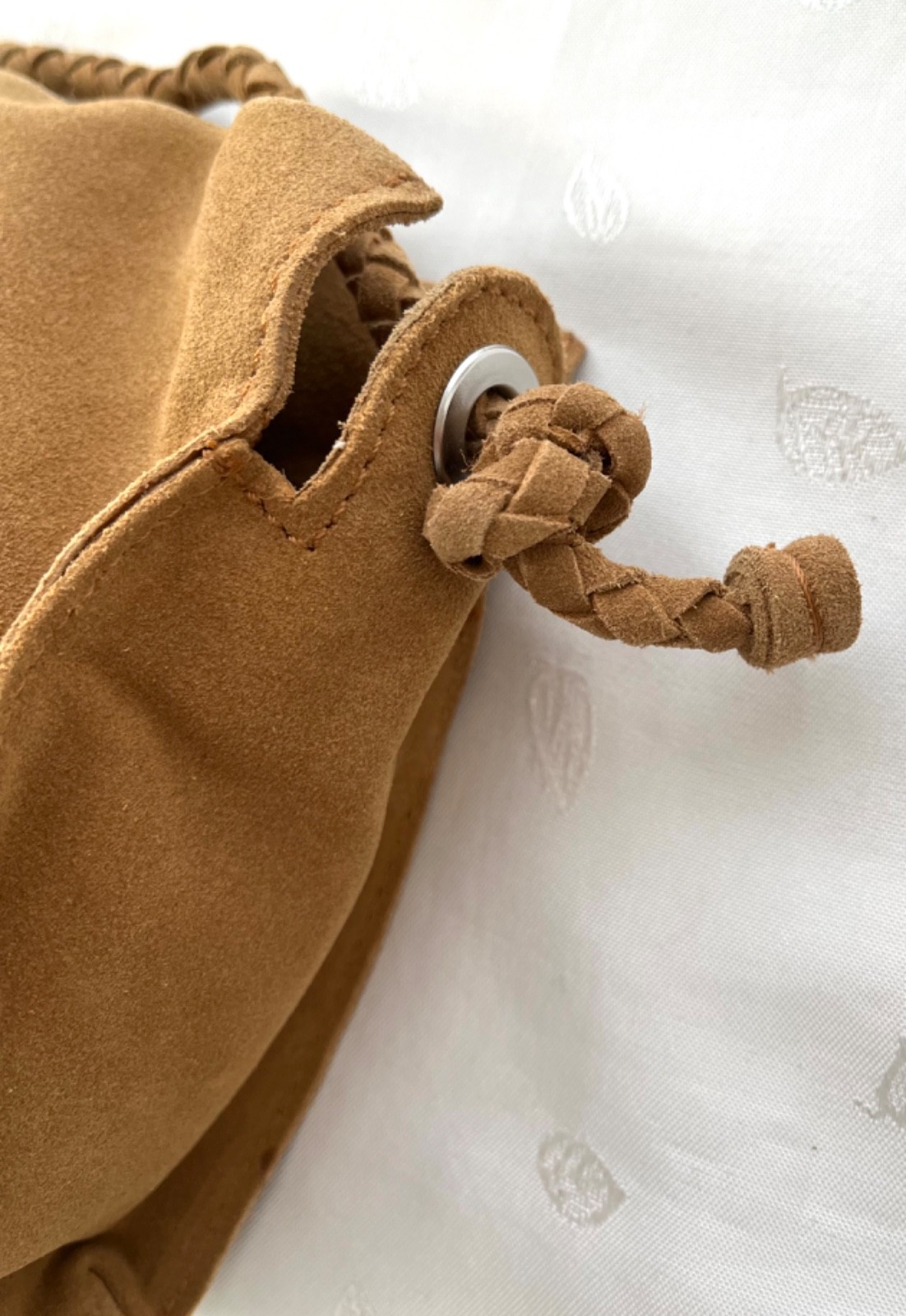 NWT ZARA 100% Leather  Suede Bag in Brown Camel Size 9" (W) x 6.5" (H) x 3" (D) thumbnail 15