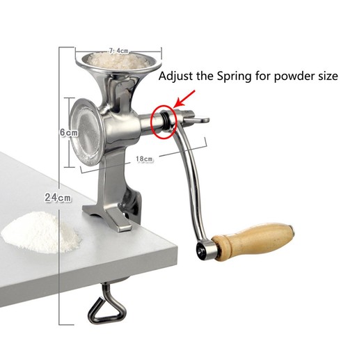 Hand Crank Grain Mill Grain Grinder with Hopper for Nut Corn Beans Home Use - Picture 6 of 7