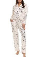 Flora Nikrooz Women  s Notch Collar Pajama Set, Pink, XL