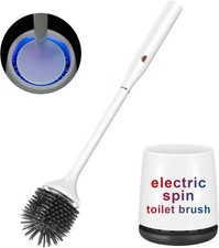 Electric Toilet Brush,Silicone Toilet Brush,Toilet Bowl Brush  Holder Set
