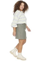 Trendyol Damen GroßE GrößEn Mini A-Linie Rock Khaki GrößE