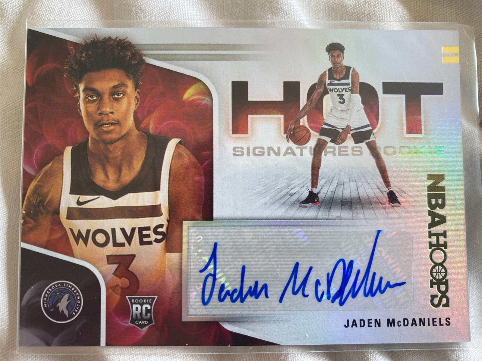 2020-21 Hoops Hot Signatures Rookie RC #43 Jaden McDaniels AutoTimberwolves 🔥🏀