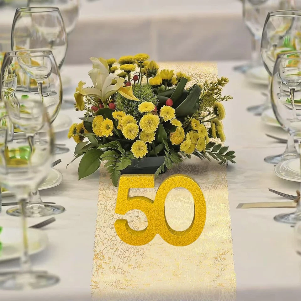 Zahl 50 Aufsteller Glitzer Goldene Hochzeit Geburtstag Jubiläum - Bild 3 von 4