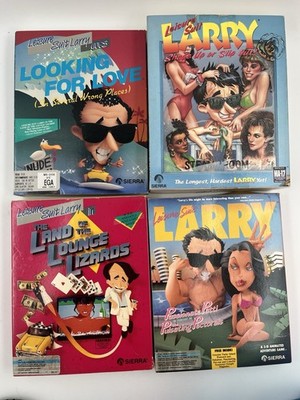 Leisure Suit Larry Lot Of 4 Sierra DOS PC Big Box Games Missing READ!