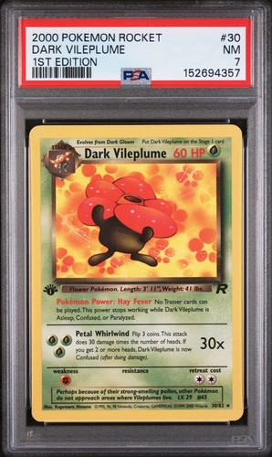 Dark Vileplume (1st Edition) graded PSA 7 for sale on eBay