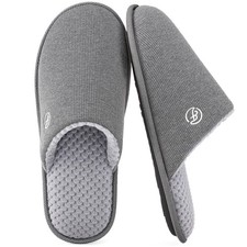 EverFoams Men's Cotton Knit Slippers Memory Foam Breathable House Shoes  mac...