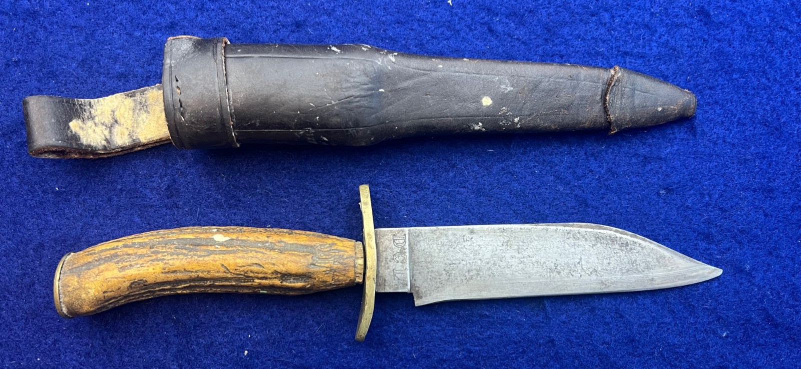 James Westa Bowie Knife Sheffield Stag Handle Civil War Antique Abraham Leon