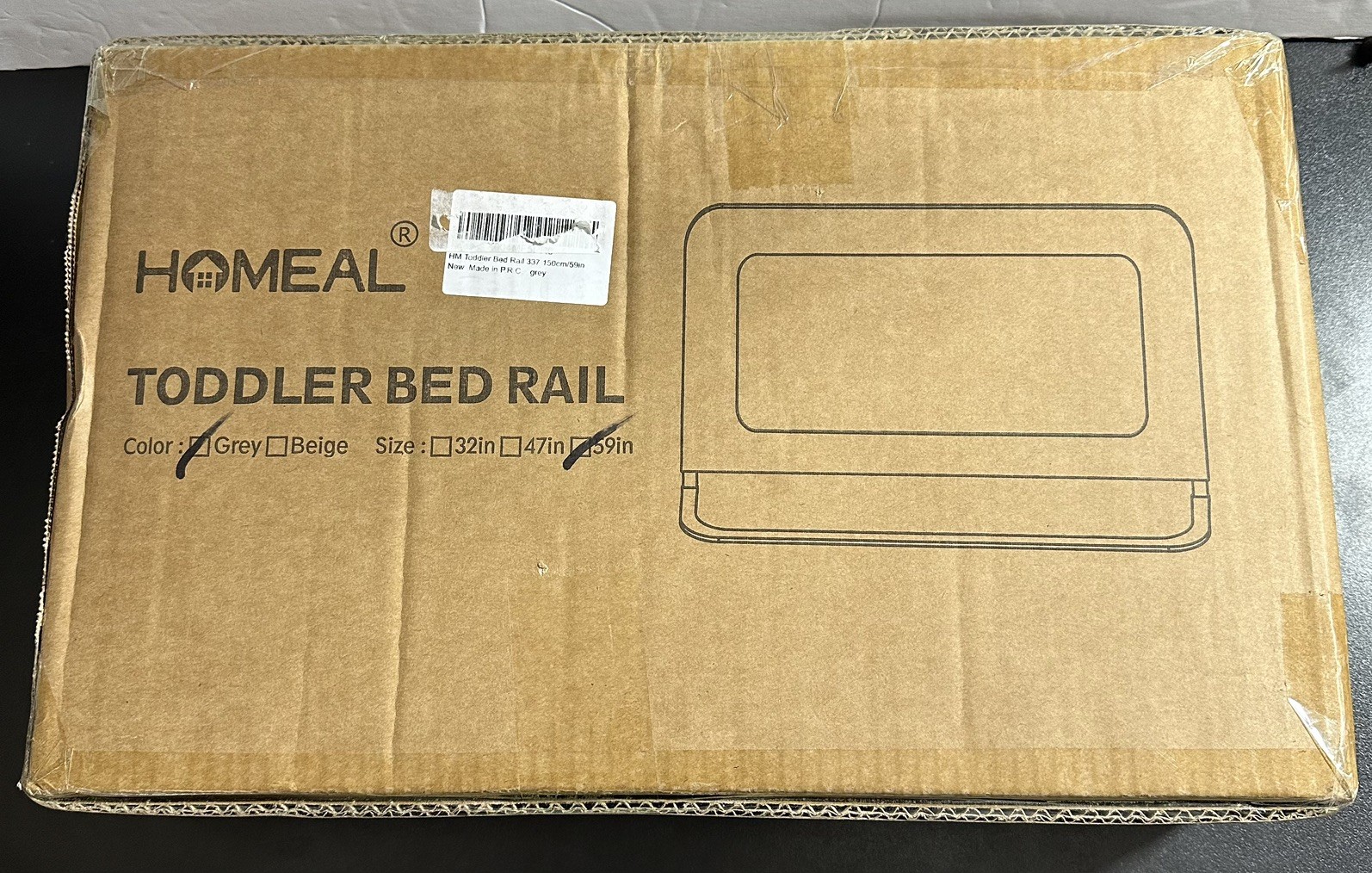 HOMEAL Bed Rail for Toddlers - 59"x24" Extra Long Foldable Toddler Bed Rails