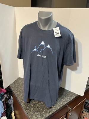 LIFE IS GOOD Men s T-shirt - Mountains Get High - Blue Slate - Cotton XL - NWT