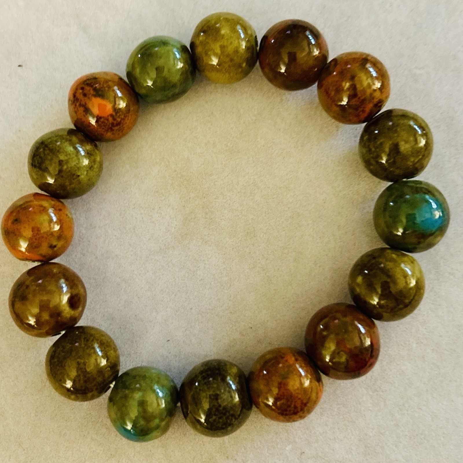 Natural Agate Bracelet with Large, Round, Multi- … - image 2