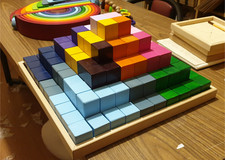 Montessori Wooden Building Blocks  100 Piece Wooden Block Set  Waldorf Toy