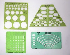 4 Vintage Drafting Templates  Circles  Ellipses  Drawing Architect