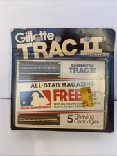 Gillette Trac II Shaving Cartridges 5 Pack Vintage Refills Razor Blade MLB
