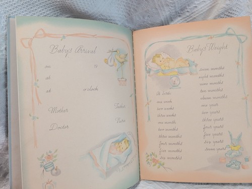 Vtg 1941 Story Of Our Birth Baby Book C. Junceau Unused - Picture 8 of 13