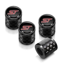 Ford St In Black Carbon Fiber Barrel Black Aluminum Tire Valve Caps Ford St In Black Carbon Fiber Barrel Black Aluminum Tire Valve Caps