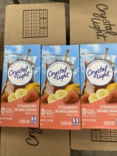 3 Crystal Light Strawberry Orange Banana Drink Mix 2.4 oz 6 Pitcher Packets Each